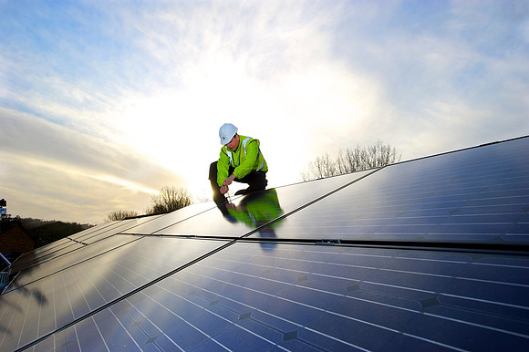 Solar panelling installation, London