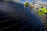 Solar panel being installed in UK
