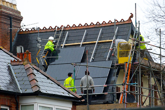 Green Eco Solar panel installation.
