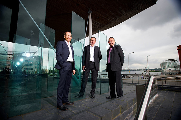 Business launch photoshoot Cardiff Bay for Optimum Credit