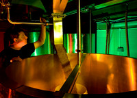 Brewer prepares the hop and water mix.