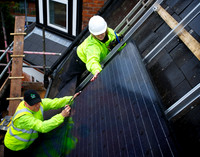 Green Eco solar panel systems installation shoot