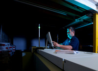 Operator at a printing press.