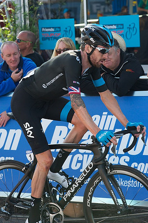 Sir Bradley Wiggins on the Tour of Britain cycle race at Blaenavon
