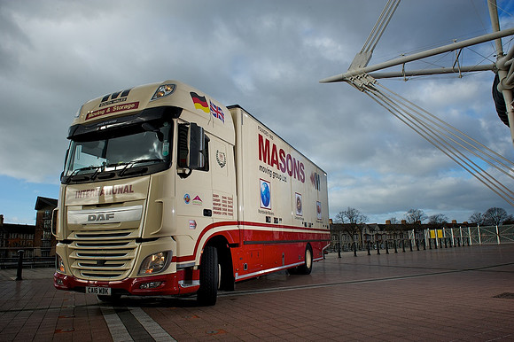 Promotional photo shoot for Masons Moving truck for web and brochure use.