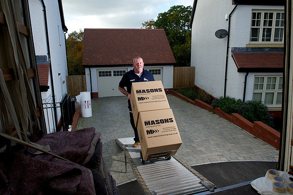 Promotional photo shoot for Masons Moving for web and brochure use.