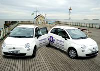Squarefoot Estate Agents promotional cars on Penarth Pier.