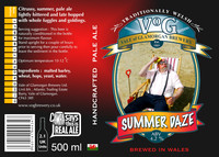 Vale of Glamorgan Brewery label design photographed on the beach in Barry, Wales.