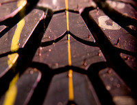 Tyre tread macro photography.