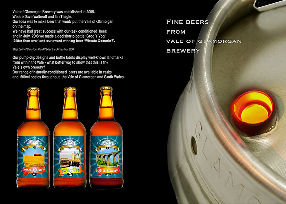 Brewery design work concept for a product brochure.