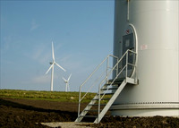 Wind turbine access door entrance.